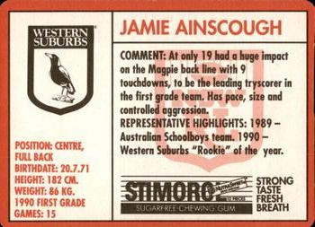 1991 Stimorol NRL #121 Jamie Ainscough Back